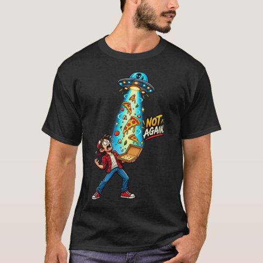 UFO Pizzadiefstal T-shirt (Voorkant)