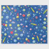 UFO-plattegrond buitenruimte - raketten - Waterver Cadeaupapier (Vlak)