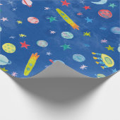 UFO-plattegrond buitenruimte - raketten - Waterver Cadeaupapier (Hoek)