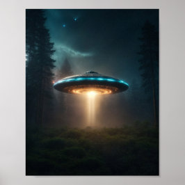 UFO Poster Sci Fi Wall Art Alien Poster