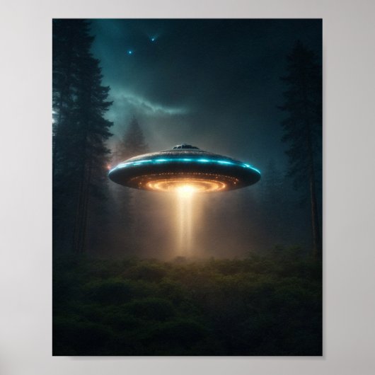 UFO Poster Sci Fi Wall Art Alien Poster (Voorkant)