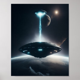 UFO Poster Sci Fi Wall Art Alien Poster