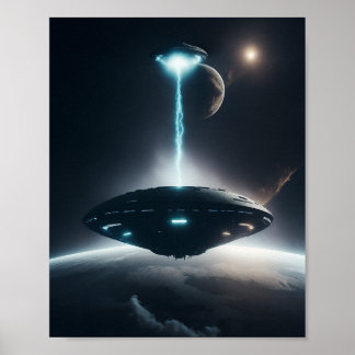 UFO Poster Sci Fi Wall Art Alien Poster