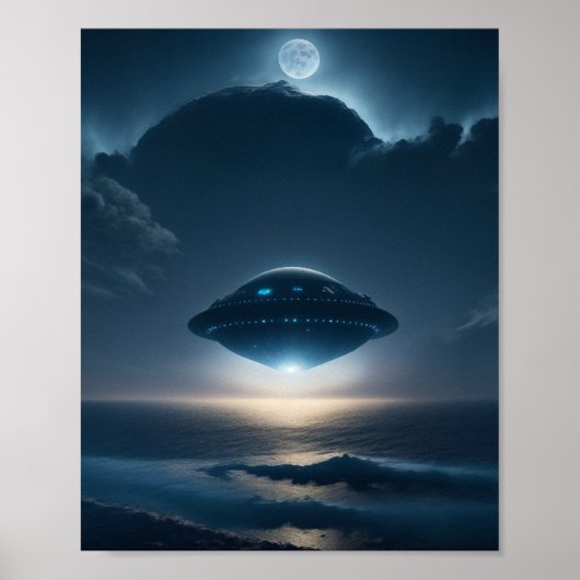 UFO Poster Sci Fi Wall Art Alien Poster (Voorkant)