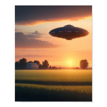 UFO Poster Sci Fi Wall Art Alien Poster