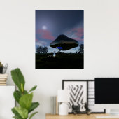UFO-Poster voor verminking van runderen Poster (Thuiskantoor)