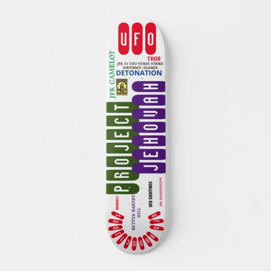 UFO PROJECT JEHOVAH Skateboard, 7¾" Deck Persoonlijk Skateboard (Voorkant)