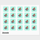 UFO Rainbow Capybara Vierkante Sticker (Vel)