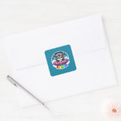 UFO Rainbow Penguin Vierkante Sticker (Envelop)