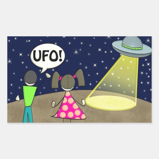 UFO RECHTHOEKIGE STICKER (Voorkant)