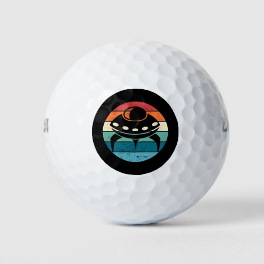 UFO Retro Sunset Golfballen (Voorkant)