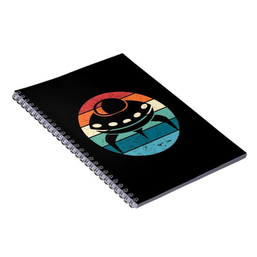 UFO Retro Sunset Notitieboek (Rechterzijde)