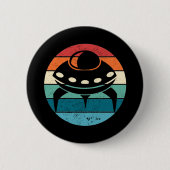 UFO Retro Sunset Ronde Button 5,7 Cm (Voorkant)