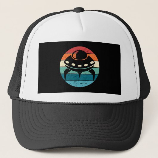 UFO Retro Sunset Trucker Pet (Voorkant)