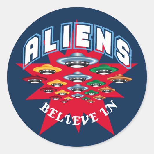 UFO RONDE STICKER (Voorkant)