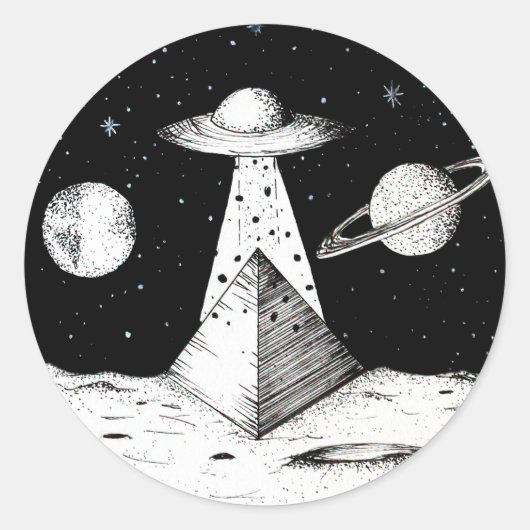 UFO RONDE STICKER (Voorkant)