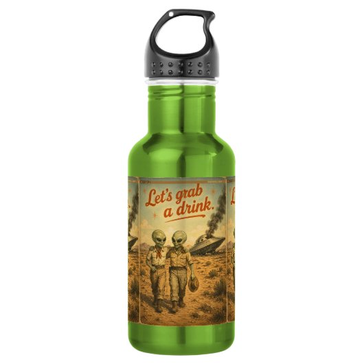 UFO Roswell 40-50s Waterfles (Voorkant)