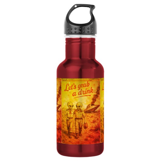 UFO Roswell 40-50s Waterfles (Voorkant)