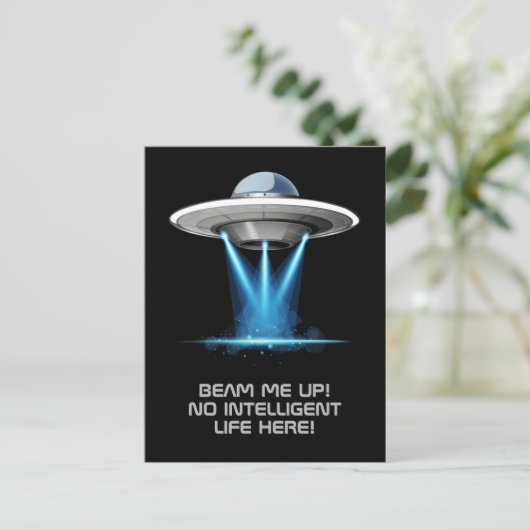 UFO-ruimteschip aangepast briefkaart (Staand voorkant)