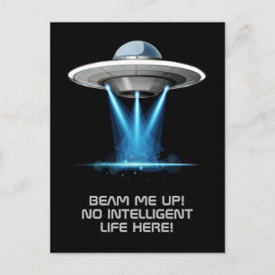 UFO-ruimteschip aangepast briefkaart