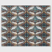 UFO RUIMTESCHIP GLAS IN LOOD VENSTER CADEAUPAPIER (Vlak)