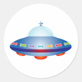 UFO-ruimteschip Ronde Sticker