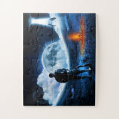 UFO-ruimtevaartuig voor de ontvoering van Alien-ve Legpuzzel (Verticaal)