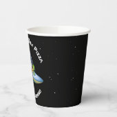 UFO Saucer Aliens die Pizza op aarde leveren Papieren Bekers (Links)