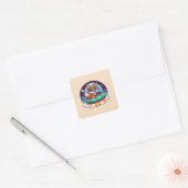 UFO Schattigee vos Vierkante Sticker (Envelop)