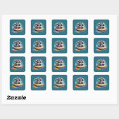 UFO Schattigee wasbeer Vierkante Sticker (Vel)
