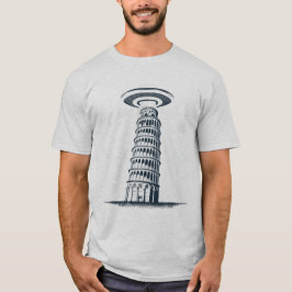UFO-scheve toren - Grappige en leuke buitenaardse T-shirt
