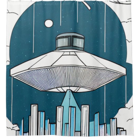 UFO-schoengordijn Douchegordijn (Voorkant)