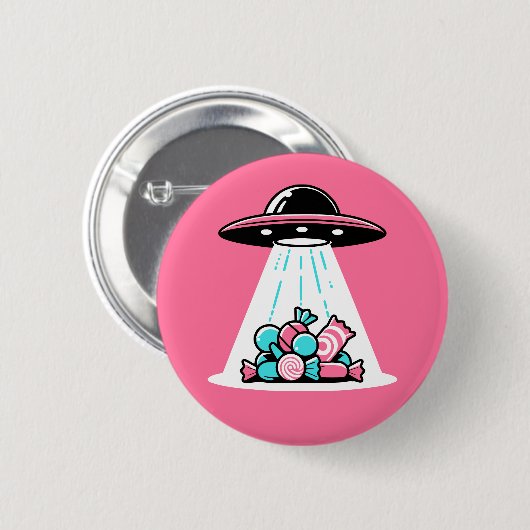 UFO-Snoep Ronde Button 5,7 Cm (Voorkant /achterkant)