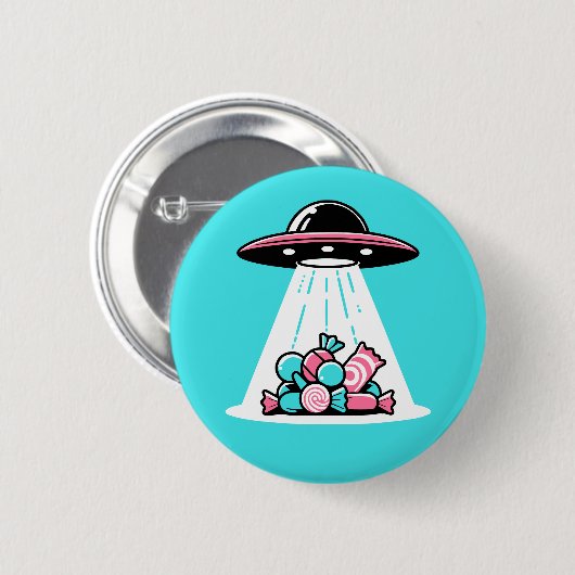 UFO-Snoep Ronde Button 5,7 Cm (Voorkant /achterkant)