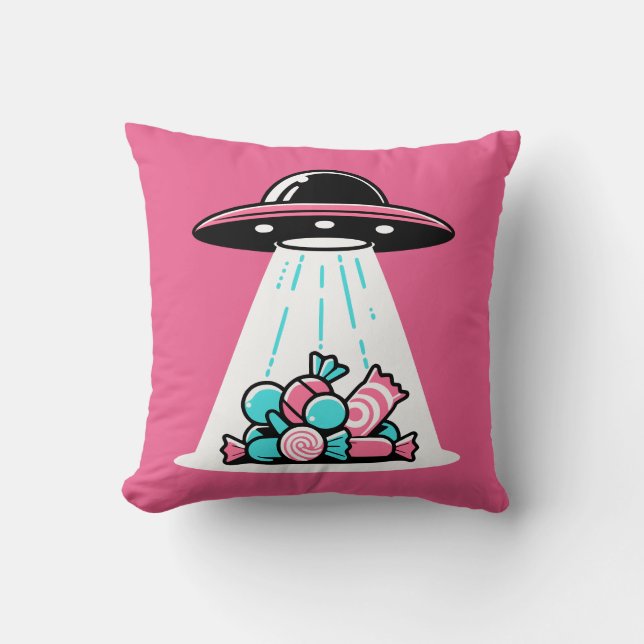UFO Snoepgoed Kussen (Voorkant)