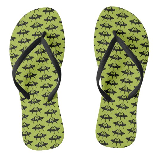 UFO Space Alien Sci Fi Vliegende Saus Teenslippers (Voetbed)