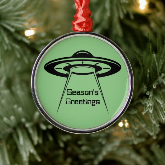 UFO Space Alien Sci Fi Vliegende Schotel Metalen Ornament (Boom)
