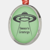 UFO Space Alien Sci Fi Vliegende Schotel Metalen Ornament (Links)