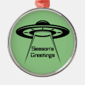UFO Space Alien Sci Fi Vliegende Schotel Metalen Ornament (Voorkant)