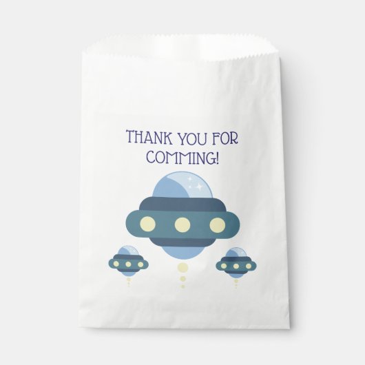 UFO Space Birthday party Bedankzakje (Voorkant)