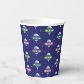 UFO Space verjaardagsfeestje Papieren Bekers (Achterkant)