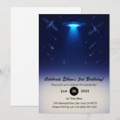 UFO Spotlight Meteor Ruimte Illustratie Verjaardag Kaart (Voorkant / Achterkant)