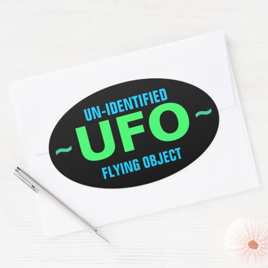 UFO-stickers (4) Ovale Sticker (Envelop)