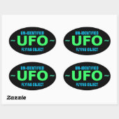 UFO-stickers (4) Ovale Sticker (Vel)