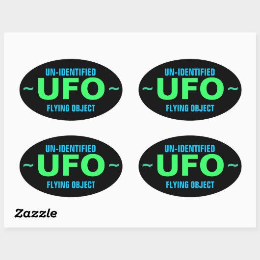 UFO-stickers (4) Ovale Sticker (Vel)