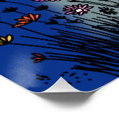 UFO straalt bloemen uit Perfect Poster (Hoek)