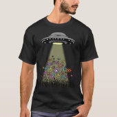 UFO straalt bloemen uit T-shirt (Voorkant)