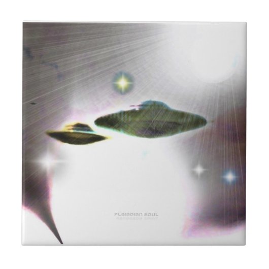 UFO Streaks van Lichte Tegel Tegeltje (Voorkant)