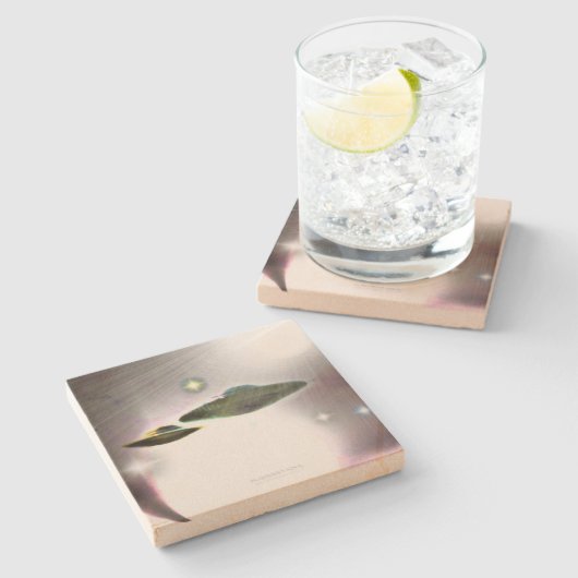 UFO Streaks van lichtsteen Onderzetter (Zijkant)