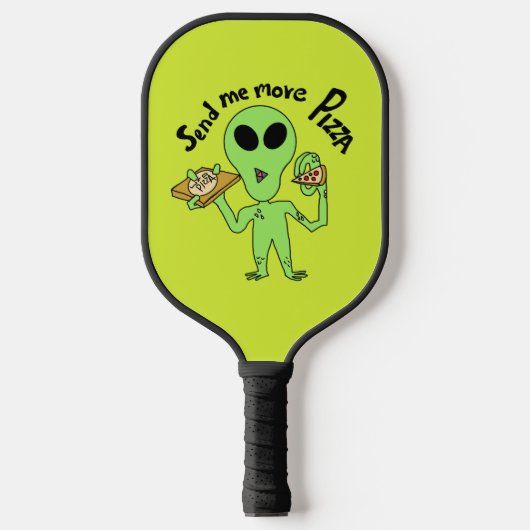 UFO- Stuur me pizza cartoon Pickleball Paddle (Voorkant)
